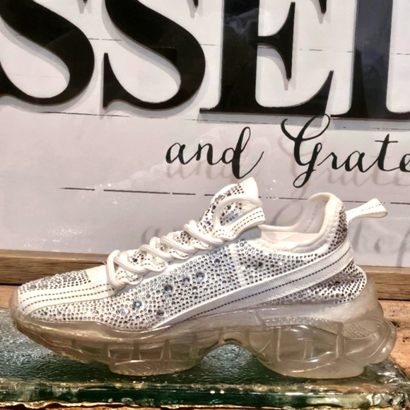 Steve Madden Maxima Rhinestone-Trim Sneakers Wmns 4 - Picture 3 of 7
